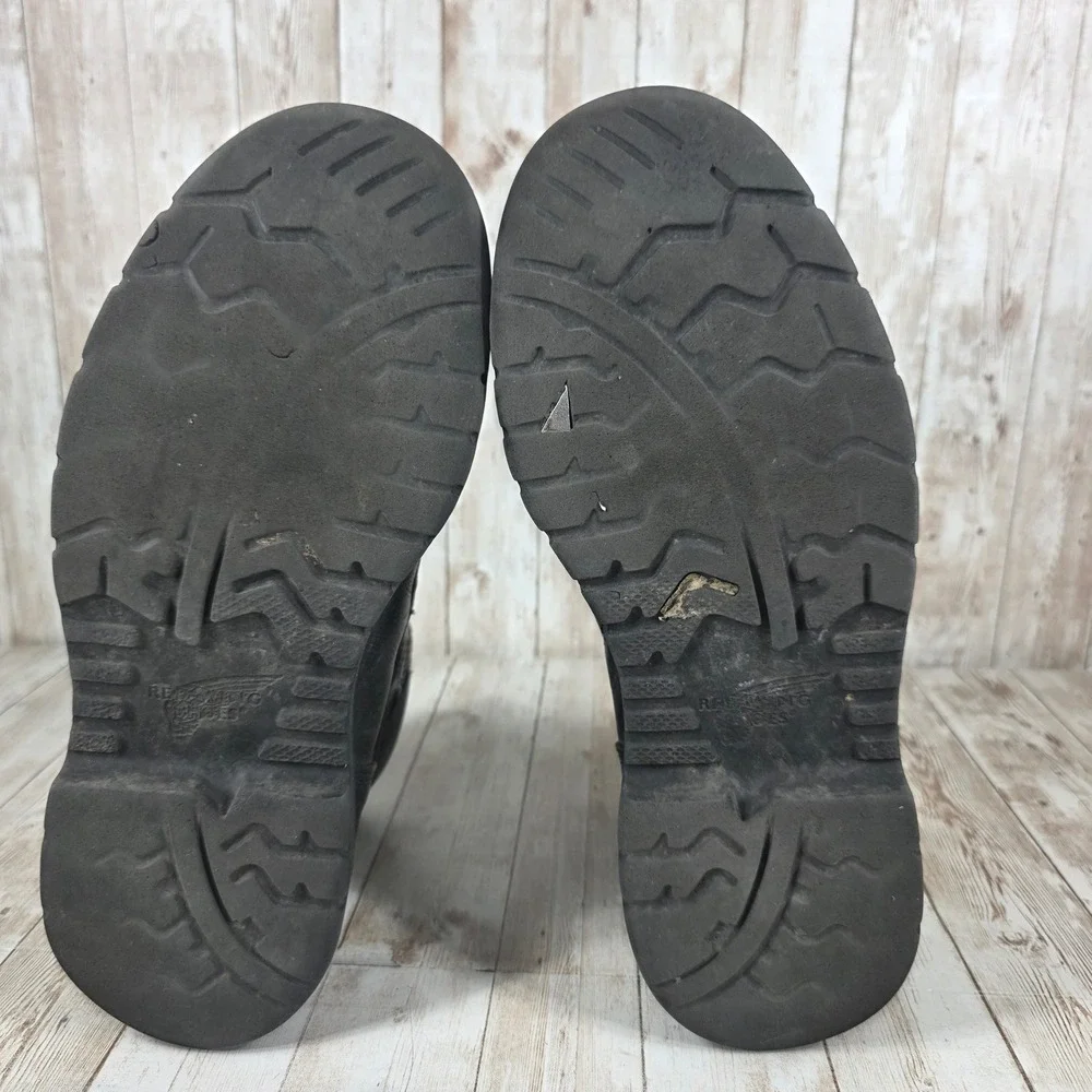 Red Wing‎ Shoes Black Leather Work Boots USA Made Men's Size 8 EH Rated
